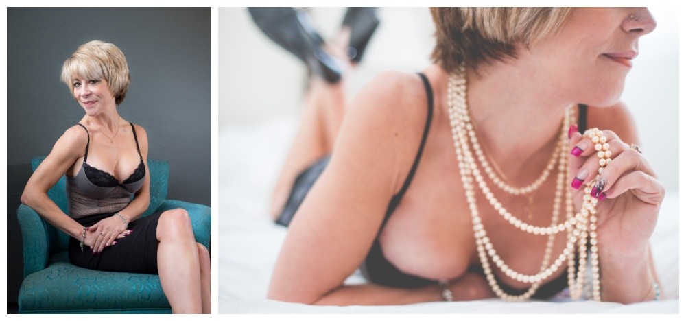 40+ woman posing for intimate boudoir images