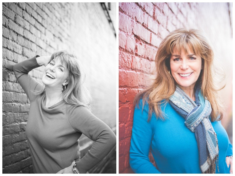 Portraits of a woman in a brick ally downtown nanaimo