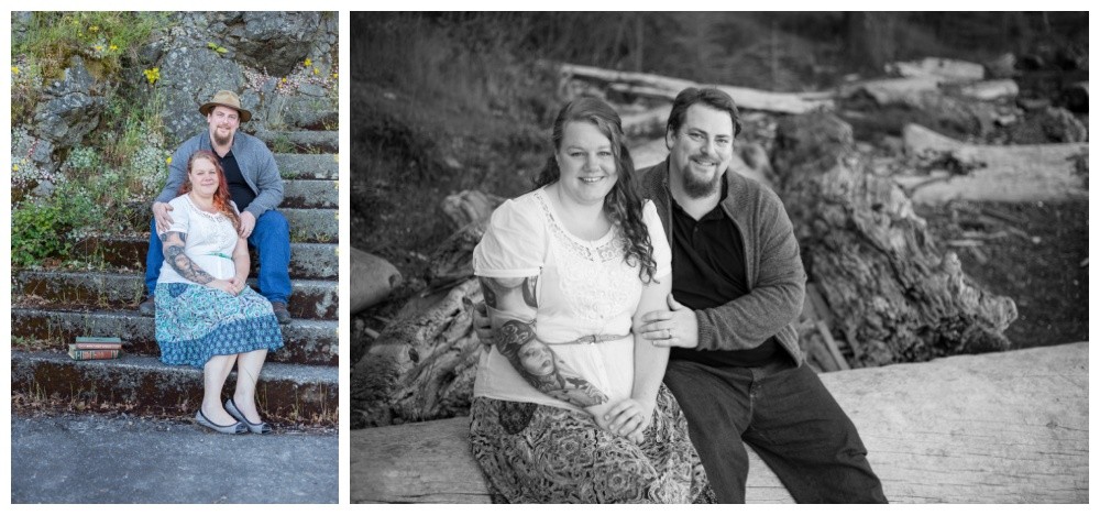 couples engagement session on the beach with nanaimo weddding photographer oceanside portraits