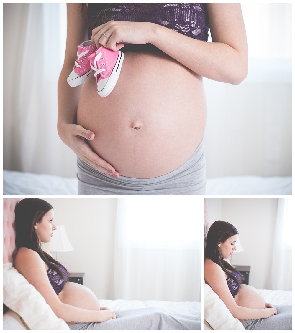 Maternity portraits of a woman in a nanaimo studio