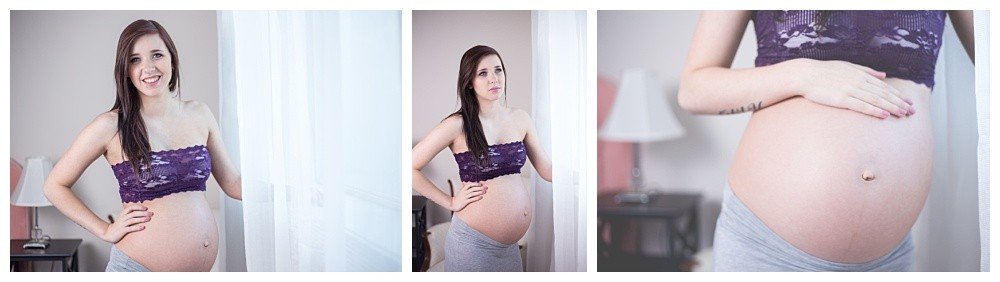 Pregnancy portrait of a young mom in nanaimo studio