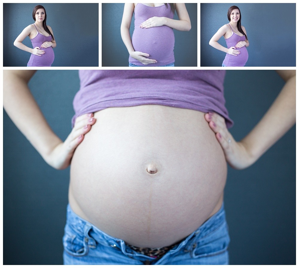 up close shot of a baby belly with undone jeans - nanaimo maternity photographer