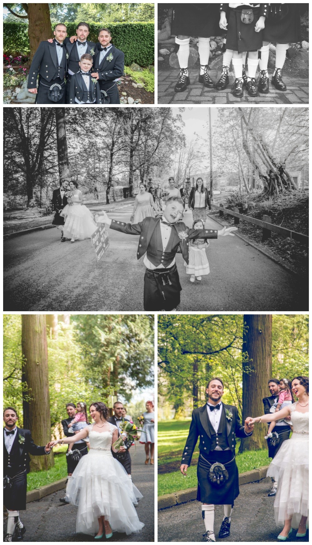 Wedding party walking - Vancouver Island Photographer