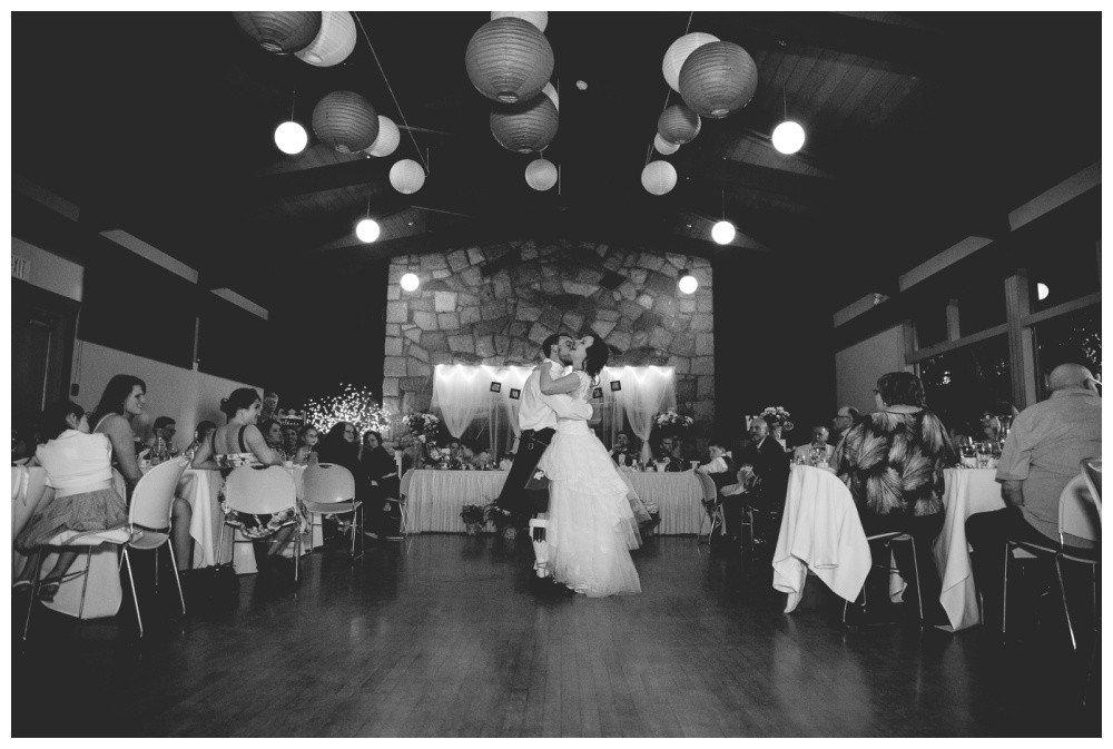 Black and white fist dance photo - vancouver island wedding photographer