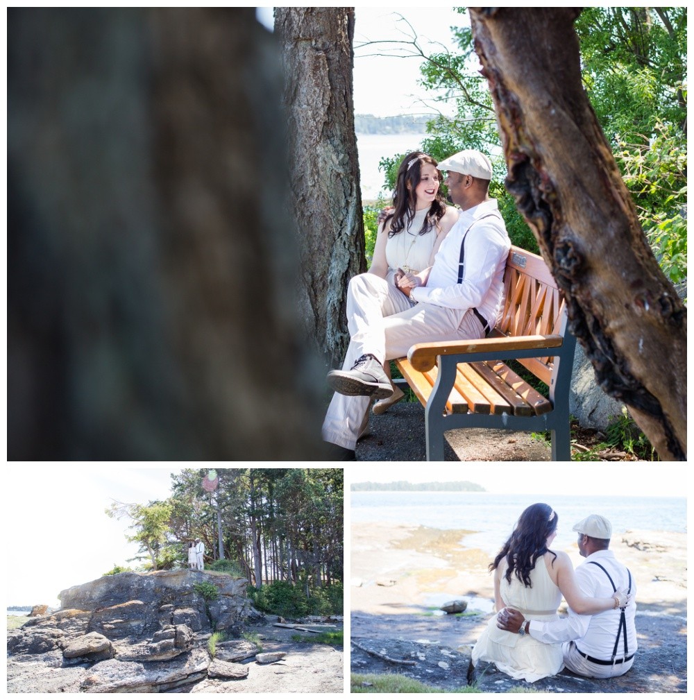 Romantic beach engagement photos in Vancouver Island's Madrona Point