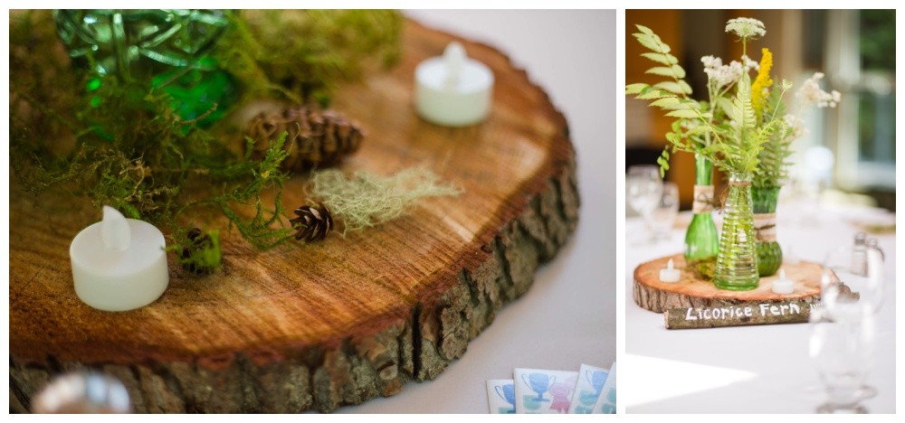 natural forest wedding centrepieces