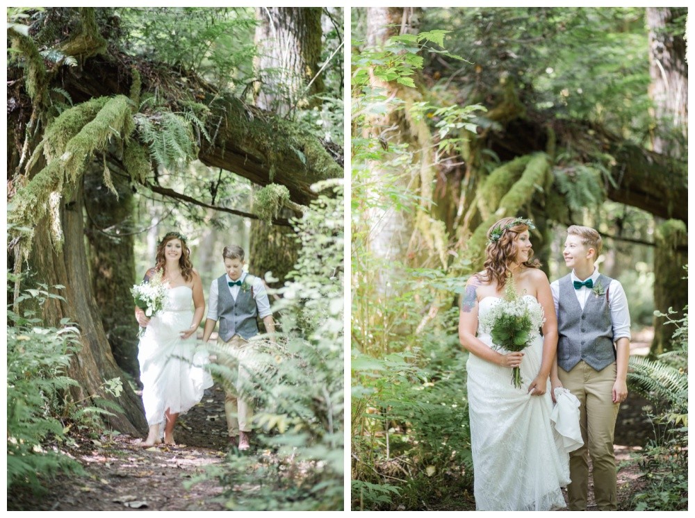 Romantic and intimate LGBT forest wedding