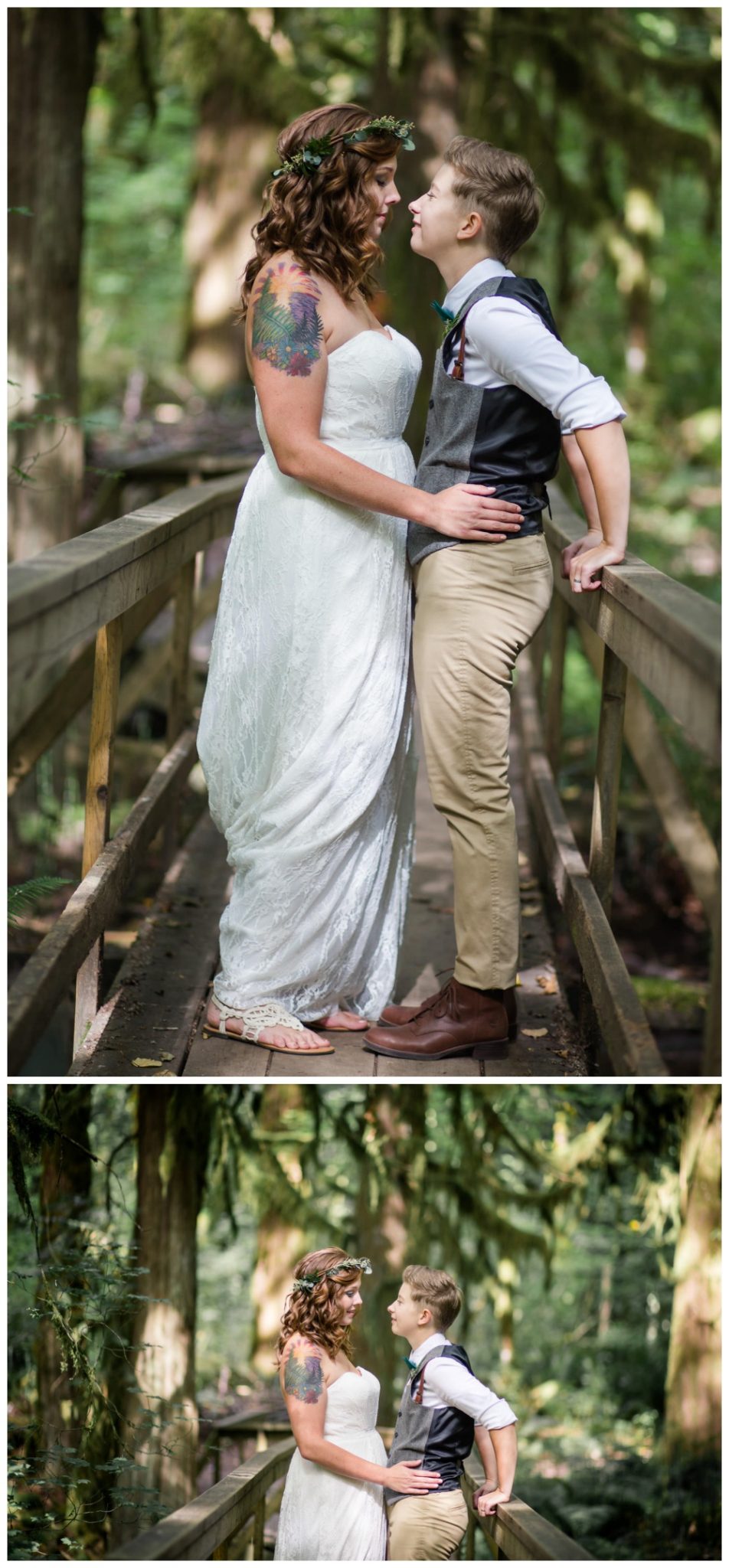 Intimate moment at Squamish same sex wedding