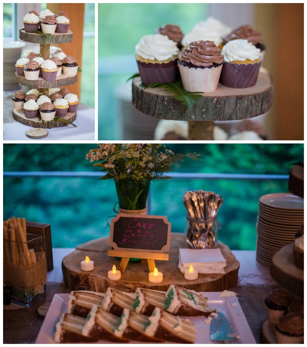 Forest themed wedding cake and treats 