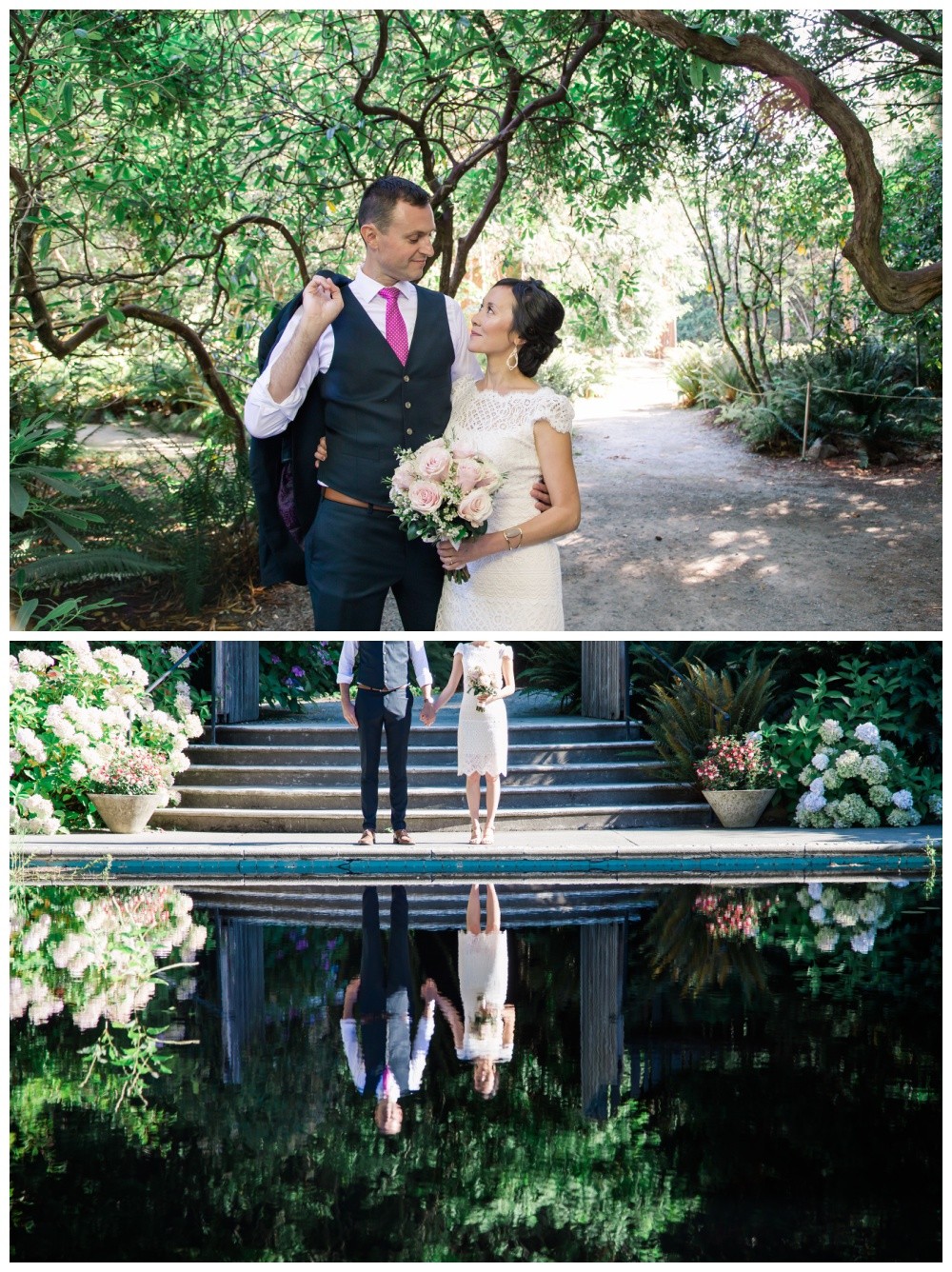 Bride and groom at Milner Gardens - Intimate Wedding Vendors Qualiucm