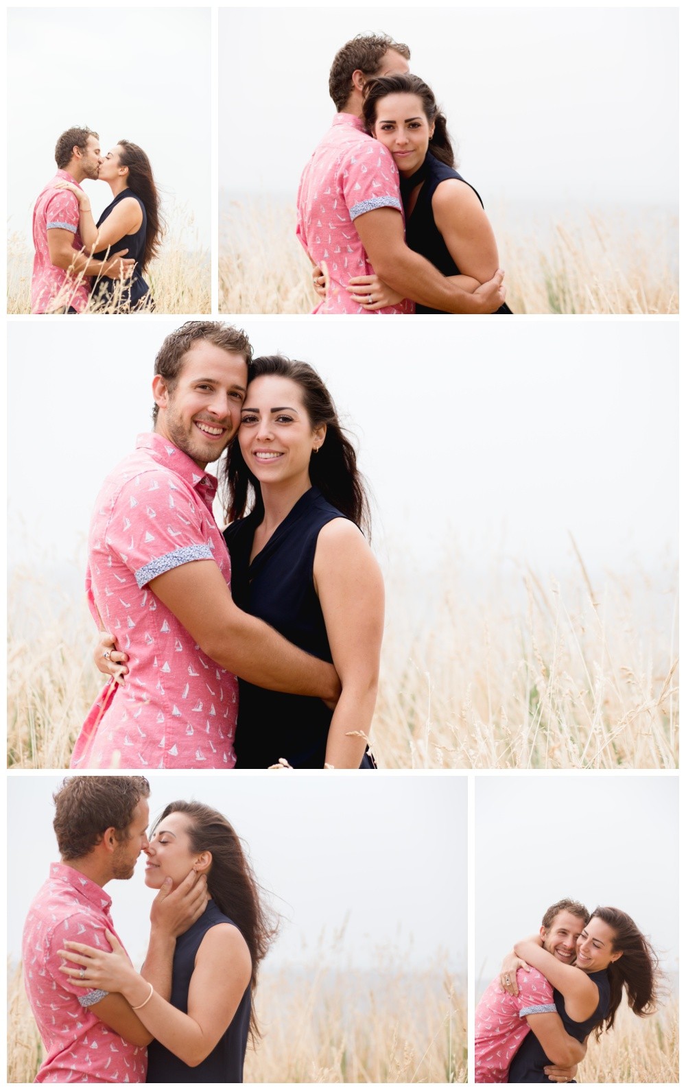 Sweet couples photos in long dry grass on the beach