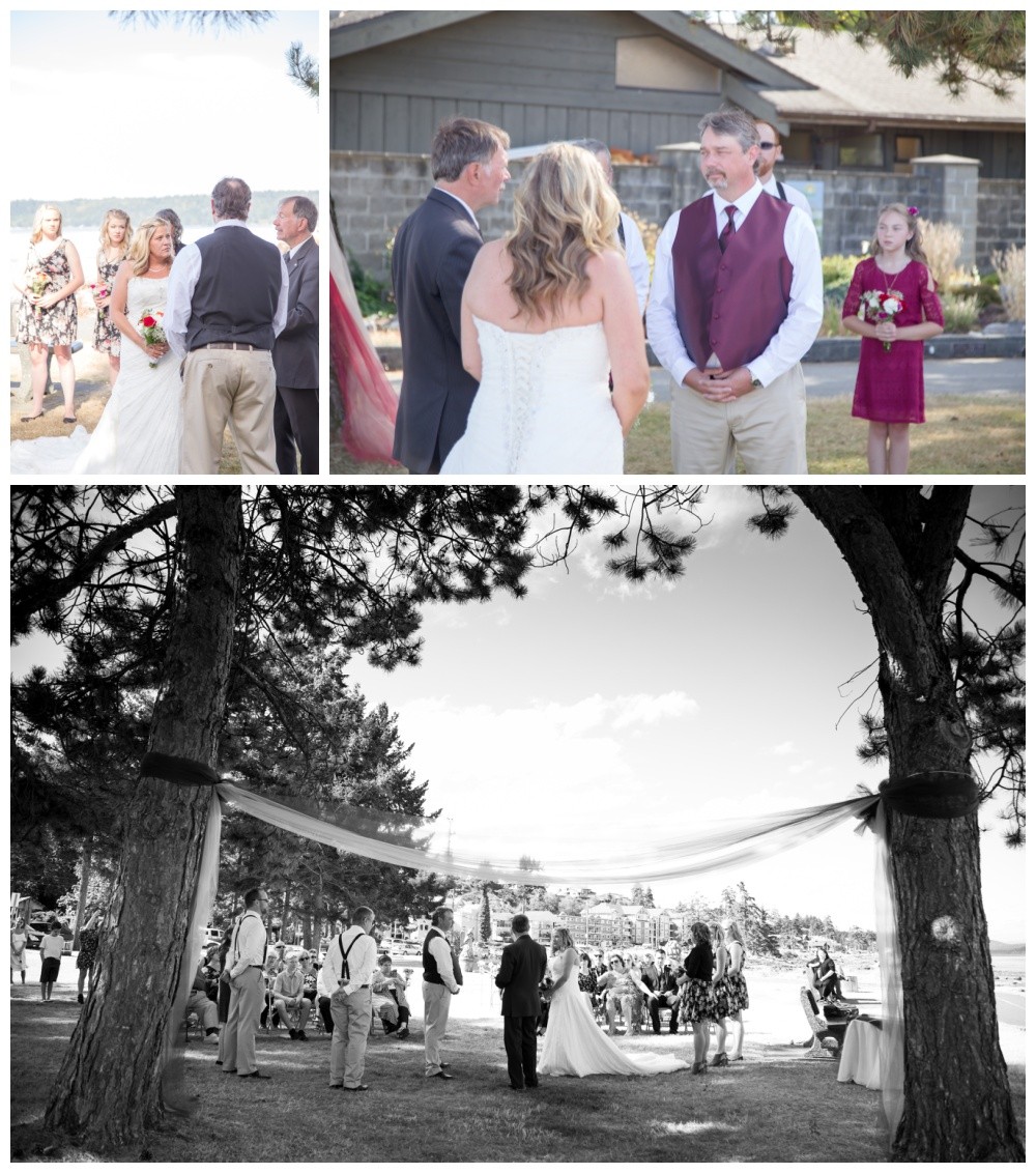 Wedding ceremony at kin beach in comox