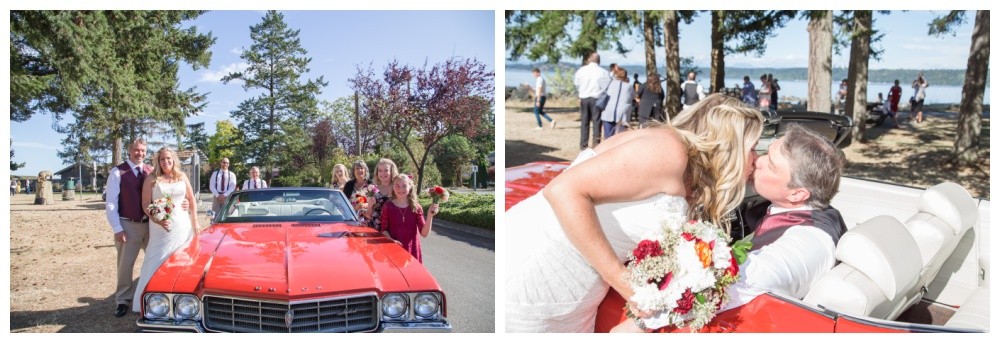 Wedding photos with a classic car